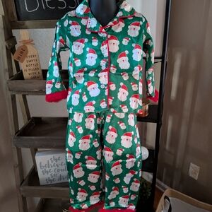 The NEW Boutique Santa Pajama Set - Festive Green and Red